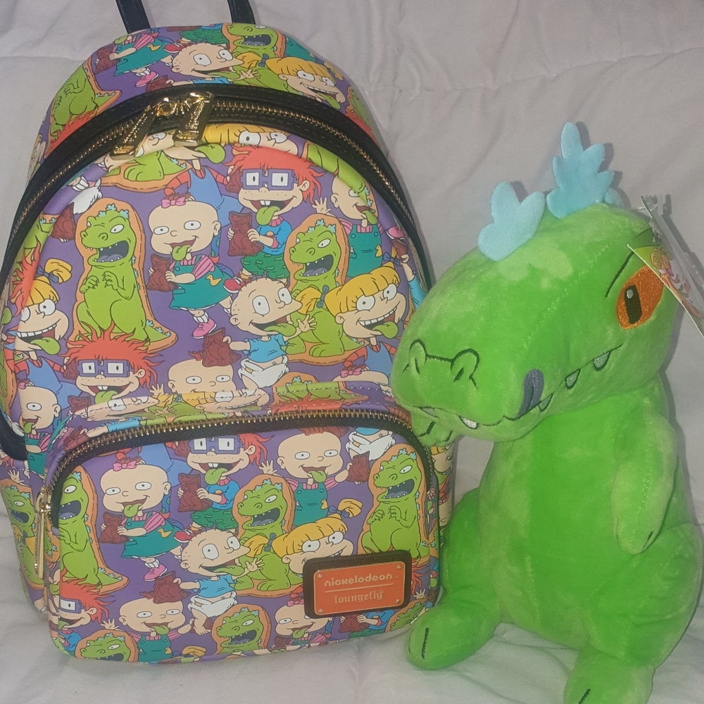 Loungefly Rugrats AOP Mini Backpack NWT HTF & Rugrats Plush